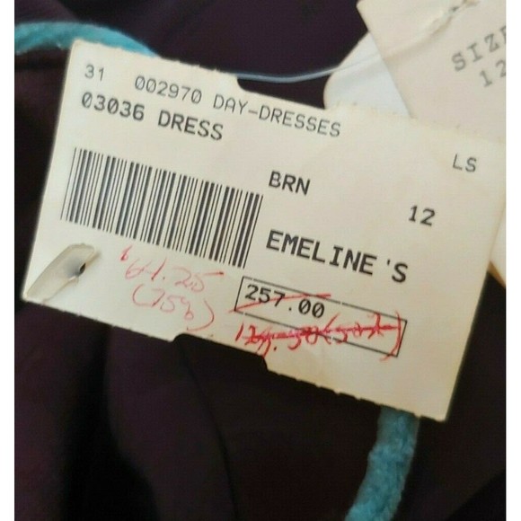 Vtg Linda Segal Jacket 12 Brown Blue Cropped Full Zip Shoulder Pads Large - Picture 9 of 10